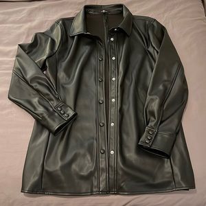 7 for all mankind leather shacket!